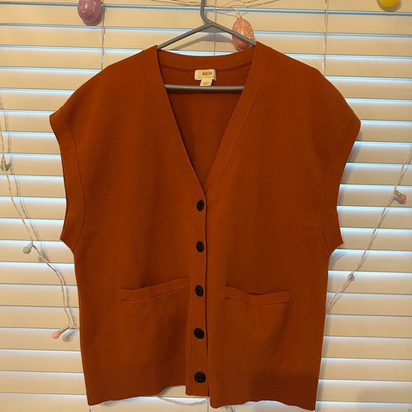 Anthropologie Maeve Button Down Sweater Vest Large - Picture 1 of 4